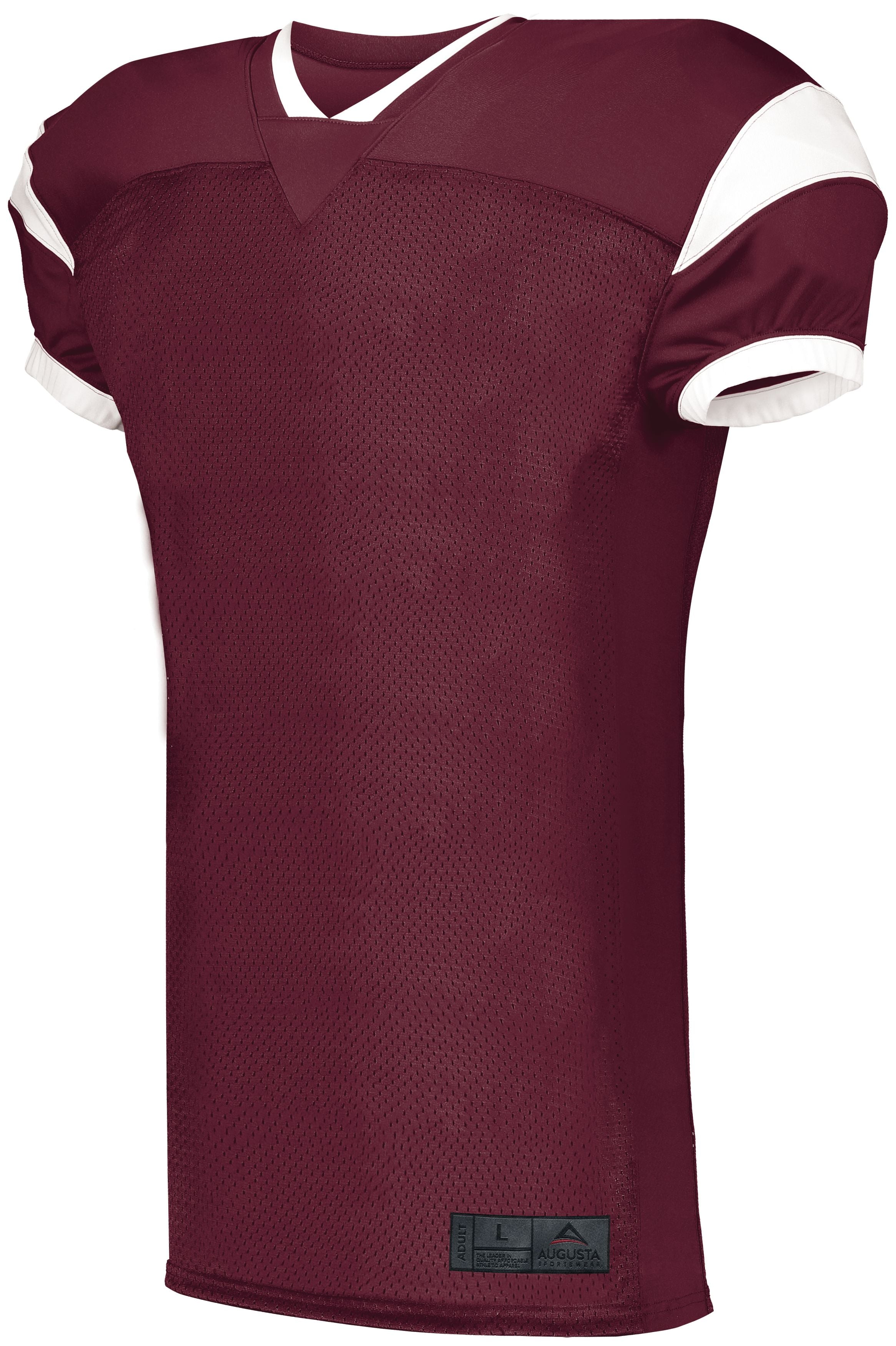 Augusta Sportswear Youth Slant Football Jersey in Maroon/White  -Part of the Youth, Youth-Jersey, Augusta-Products, Football, Shirts, All-Sports, All-Sports-1 product lines at KanaleyCreations.com