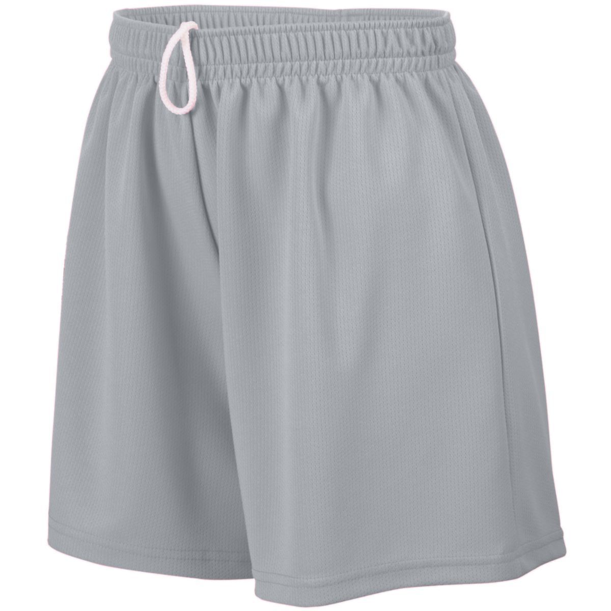 Augusta Sportswear Ladies Wicking Mesh Shorts in Silver Grey  -Part of the Ladies, Ladies-Shorts, Augusta-Products, Lacrosse, All-Sports, All-Sports-1 product lines at KanaleyCreations.com