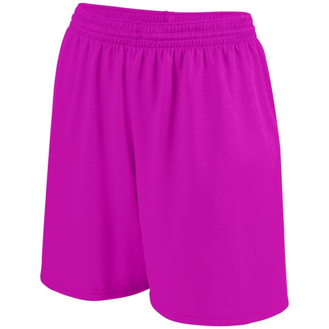 Augusta Sportswear Ladies Shockwave Shorts in Power Pink/White  -Part of the Ladies, Ladies-Shorts, Augusta-Products, Softball product lines at KanaleyCreations.com