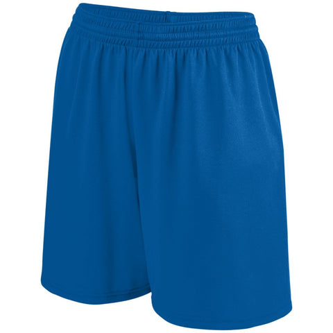 Augusta Sportswear Girls Shockwave Shorts in Royal/White  -Part of the Girls, Augusta-Products, Softball, Girls-Shorts product lines at KanaleyCreations.com