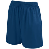 Augusta Sportswear Girls Shockwave Shorts in Navy/White  -Part of the Girls, Augusta-Products, Softball, Girls-Shorts product lines at KanaleyCreations.com