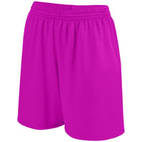 Augusta Sportswear Girls Shockwave Shorts in Power Pink/White  -Part of the Girls, Augusta-Products, Softball, Girls-Shorts product lines at KanaleyCreations.com