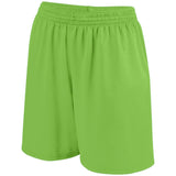 Augusta Sportswear Girls Shockwave Shorts in Lime/White  -Part of the Girls, Augusta-Products, Softball, Girls-Shorts product lines at KanaleyCreations.com