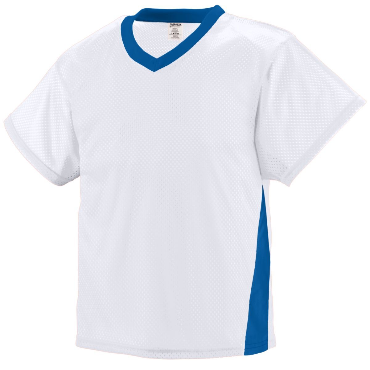 Augusta Sportswear High Score Jersey in White/Royal  -Part of the Adult, Adult-Jersey, Augusta-Products, Lacrosse, Shirts, All-Sports, All-Sports-1 product lines at KanaleyCreations.com