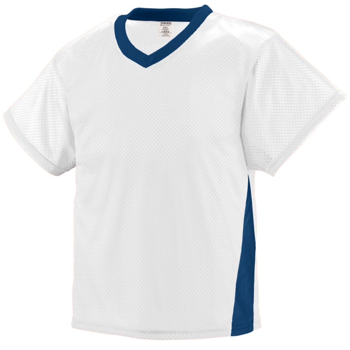 Augusta Sportswear High Score Jersey in White/Navy  -Part of the Adult, Adult-Jersey, Augusta-Products, Lacrosse, Shirts, All-Sports, All-Sports-1 product lines at KanaleyCreations.com