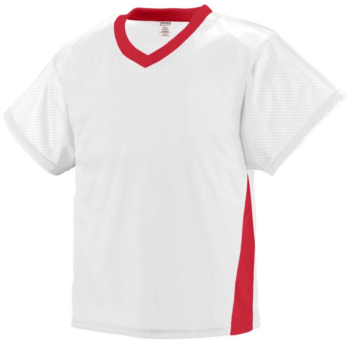Augusta Sportswear High Score Jersey in White/Red  -Part of the Adult, Adult-Jersey, Augusta-Products, Lacrosse, Shirts, All-Sports, All-Sports-1 product lines at KanaleyCreations.com
