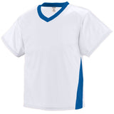 Augusta Sportswear Youth High Score Jersey in White/Royal  -Part of the Youth, Youth-Jersey, Augusta-Products, Lacrosse, Shirts, All-Sports, All-Sports-1 product lines at KanaleyCreations.com