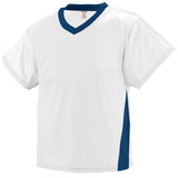 Augusta Sportswear Youth High Score Jersey in White/Navy  -Part of the Youth, Youth-Jersey, Augusta-Products, Lacrosse, Shirts, All-Sports, All-Sports-1 product lines at KanaleyCreations.com