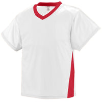 Augusta Sportswear Youth High Score Jersey in White/Red  -Part of the Youth, Youth-Jersey, Augusta-Products, Lacrosse, Shirts, All-Sports, All-Sports-1 product lines at KanaleyCreations.com