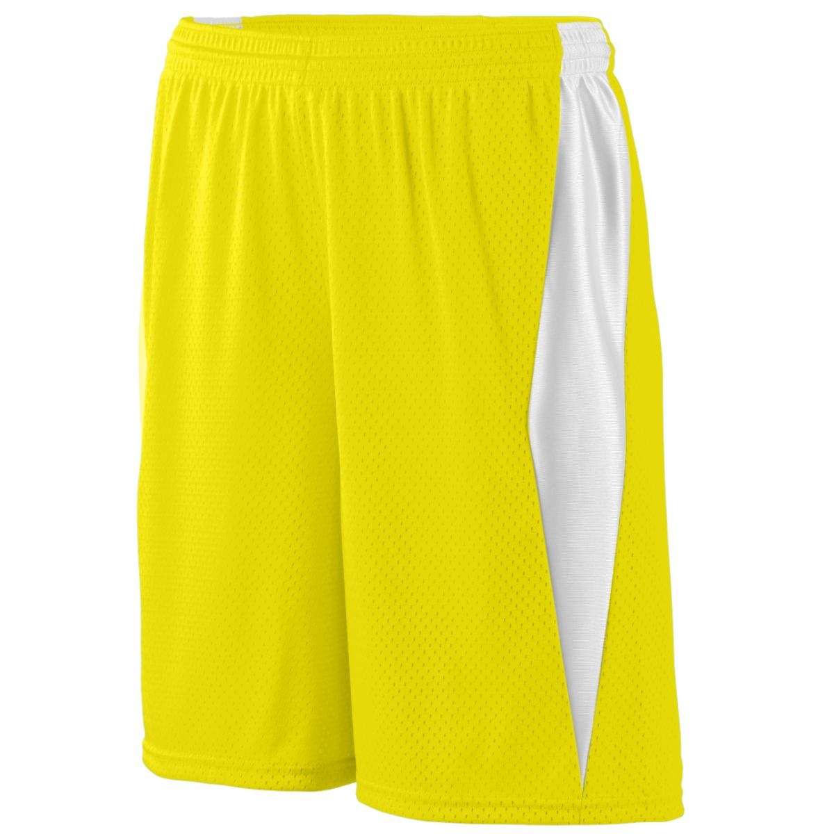 Augusta Sportswear Top Score Shorts in Power Yellow/White  -Part of the Adult, Adult-Shorts, Augusta-Products, Lacrosse, All-Sports, All-Sports-1 product lines at KanaleyCreations.com