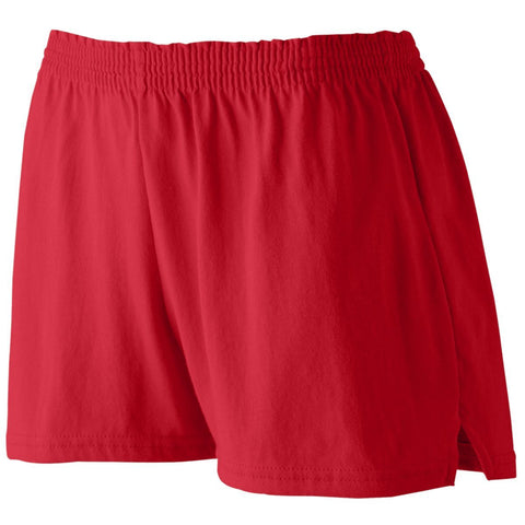 Augusta Sportswear Ladies Junior Fit Jersey Shorts in Red  -Part of the Ladies, Ladies-Shorts, Augusta-Products product lines at KanaleyCreations.com