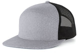 Pacific Headwear Heather 6-panel Arch Trucker Snapback Cap