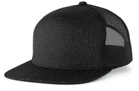 Pacific Headwear Heather 6-panel Arch Trucker Snapback Cap