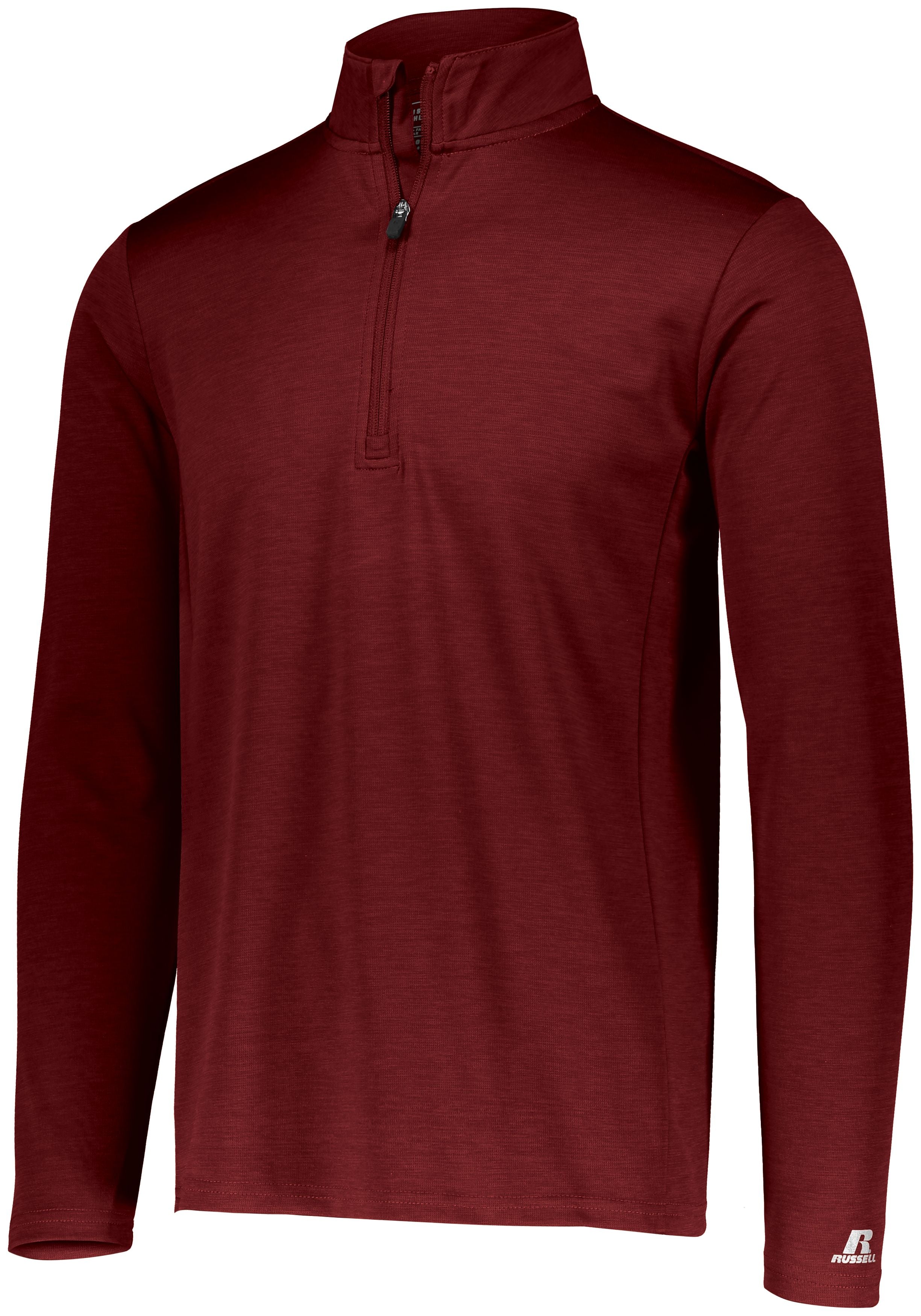 Russell Athletic Dri-Power Lightweight 1/4 Zip Pullover in Cardinal  -Part of the Adult, Russell-Athletic-Products, Shirts product lines at KanaleyCreations.com