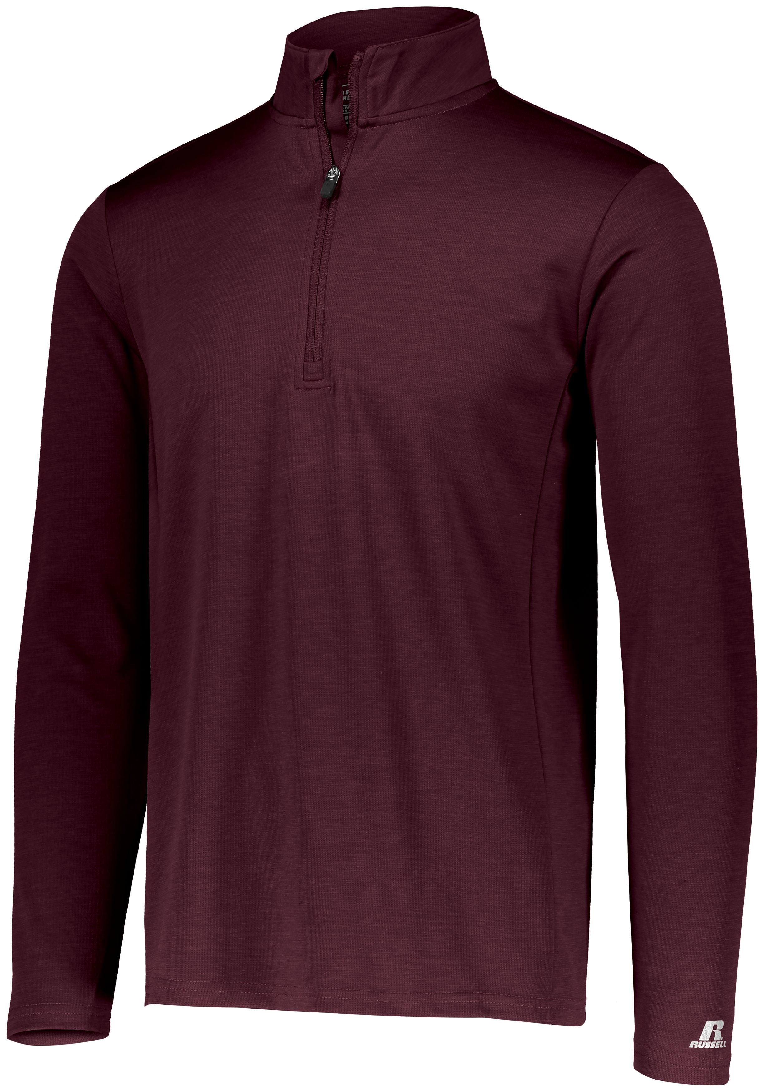 Russell Athletic Dri-Power Lightweight 1/4 Zip Pullover in Maroon  -Part of the Adult, Russell-Athletic-Products, Shirts product lines at KanaleyCreations.com