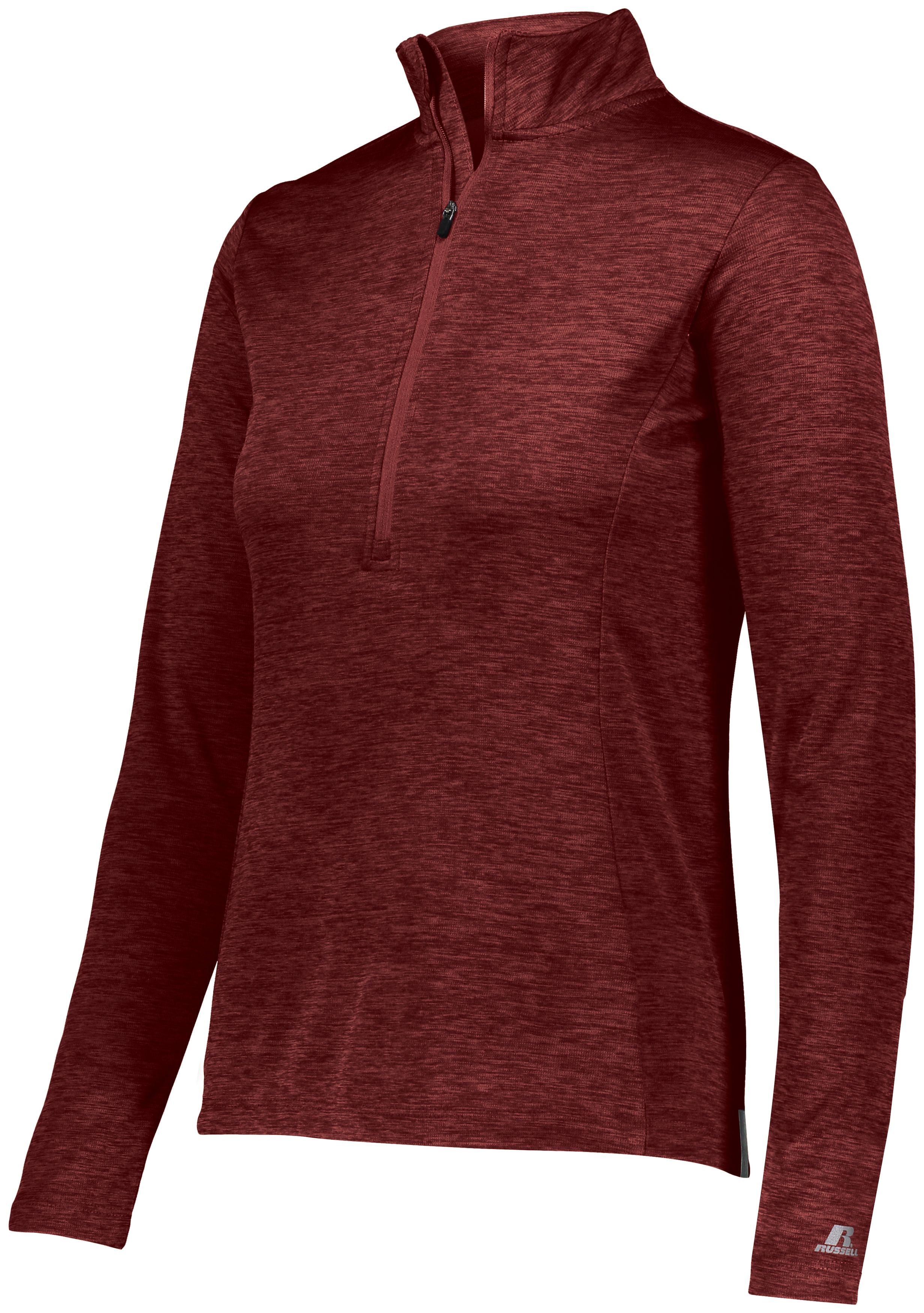 Russell Athletic Ladies Dri-Power Lightweight 1/4 Zip Pullover in Cardinal  -Part of the Ladies, Russell-Athletic-Products, Shirts product lines at KanaleyCreations.com