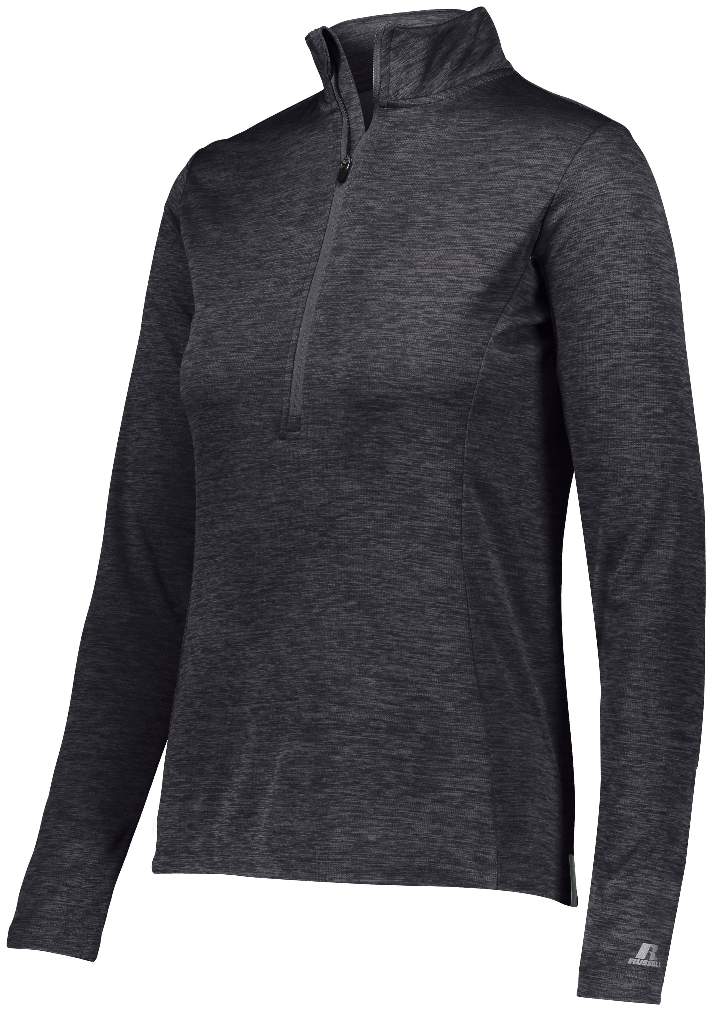 Russell Athletic Ladies Dri-Power Lightweight 1/4 Zip Pullover in Stealth  -Part of the Ladies, Russell-Athletic-Products, Shirts product lines at KanaleyCreations.com
