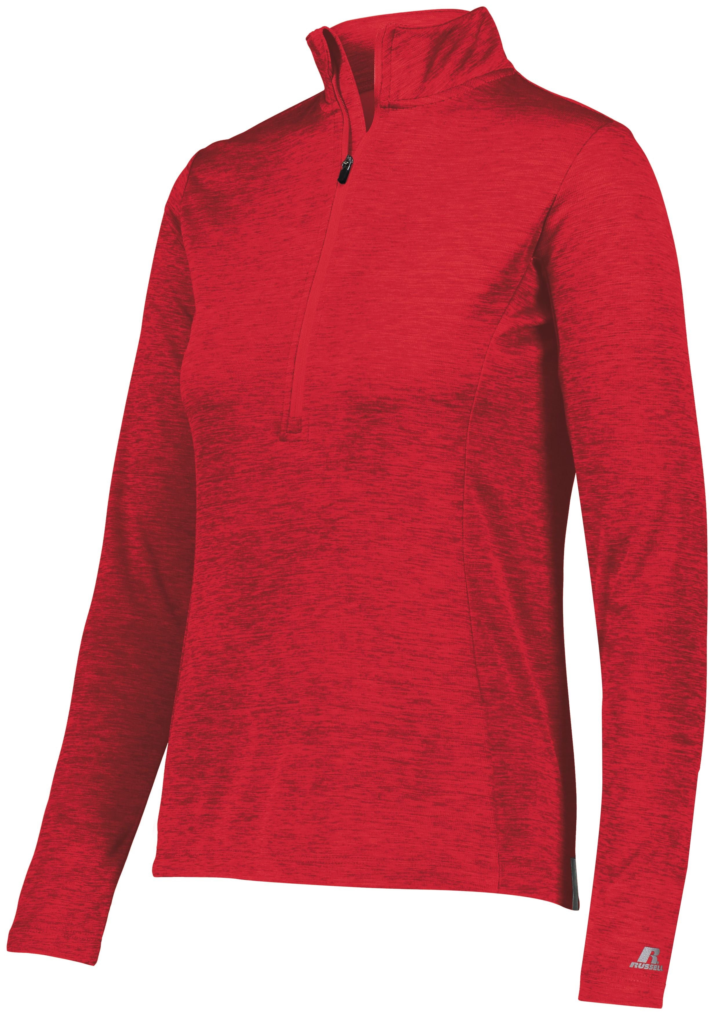 Russell Athletic Ladies Dri-Power Lightweight 1/4 Zip Pullover in True Red  -Part of the Ladies, Russell-Athletic-Products, Shirts product lines at KanaleyCreations.com
