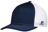 Russell Athletic Flexfit Twill Mesh Cap in Navy/White  -Part of the Adult, Headwear, Headwear-Cap, Russell-Athletic-Products product lines at KanaleyCreations.com