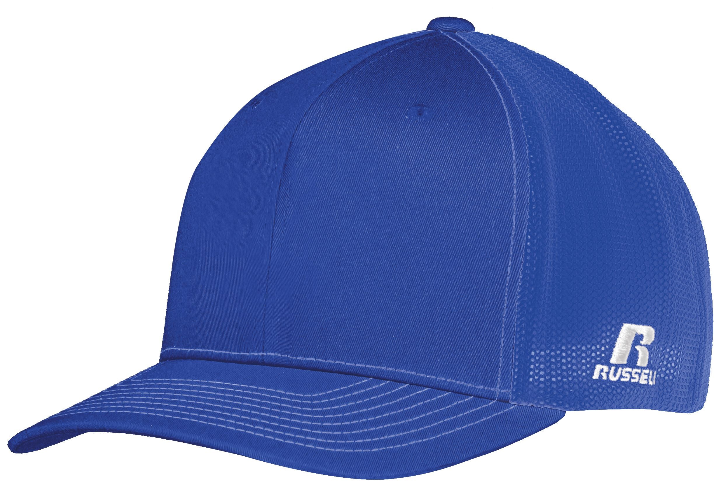 Russell Athletic Flexfit Twill Mesh Cap in Royal  -Part of the Adult, Headwear, Headwear-Cap, Russell-Athletic-Products product lines at KanaleyCreations.com