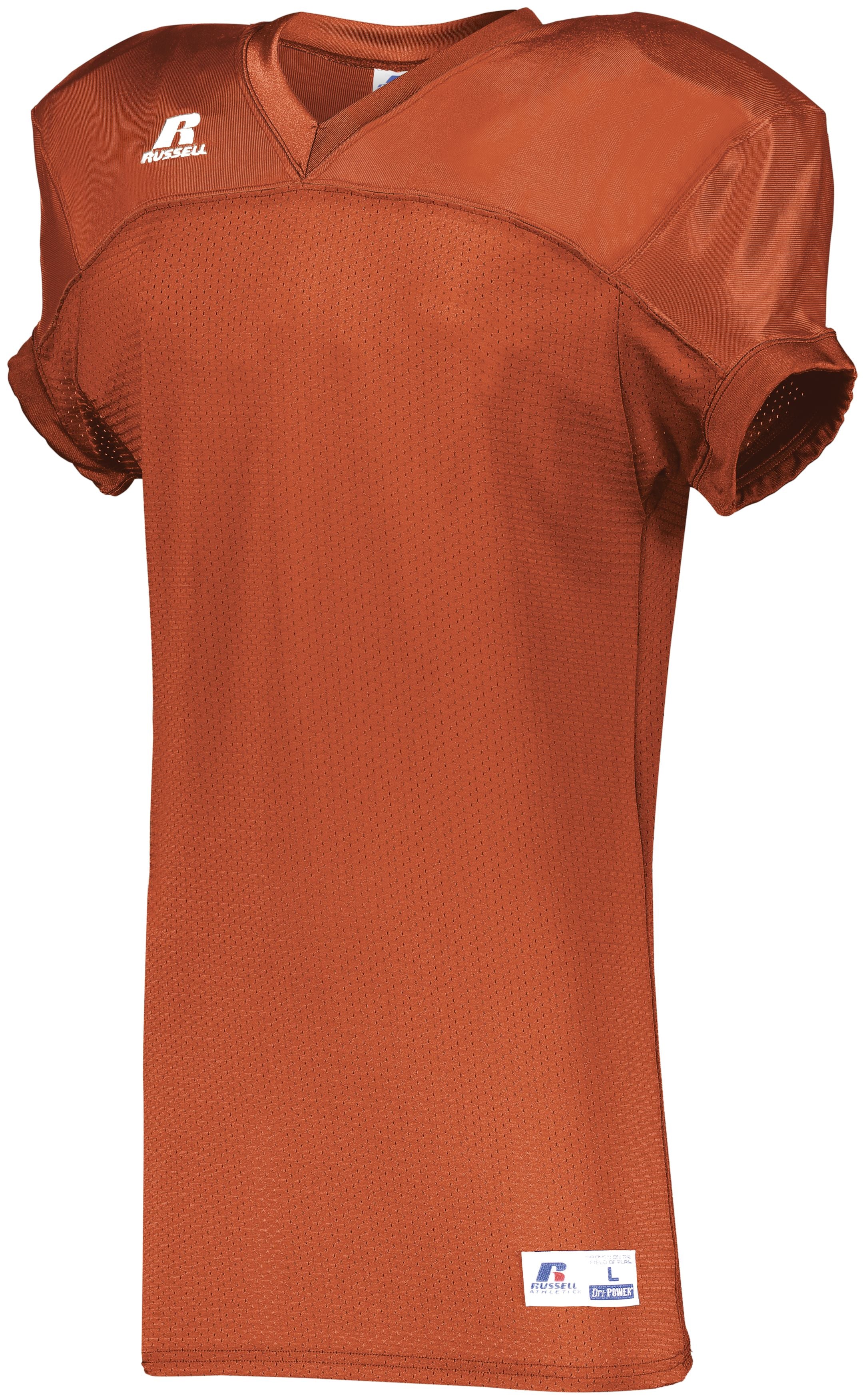 Russell Athletic Stretch Mesh Game Jersey in Burnt Orange  -Part of the Adult, Adult-Jersey, Football, Russell-Athletic-Products, Shirts, All-Sports, All-Sports-1 product lines at KanaleyCreations.com