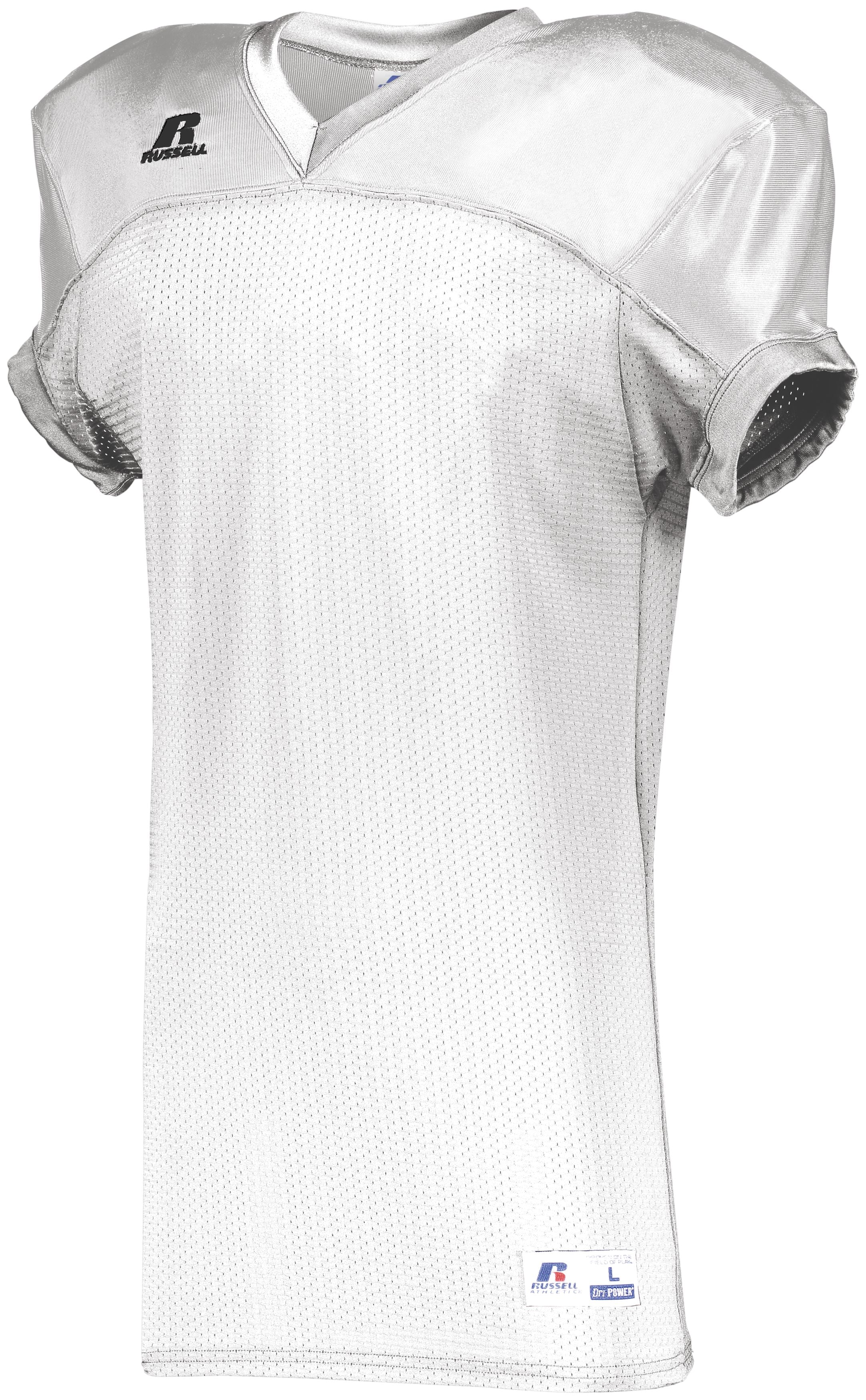 Russell Athletic Stretch Mesh Game Jersey in White  -Part of the Adult, Adult-Jersey, Football, Russell-Athletic-Products, Shirts, All-Sports, All-Sports-1 product lines at KanaleyCreations.com