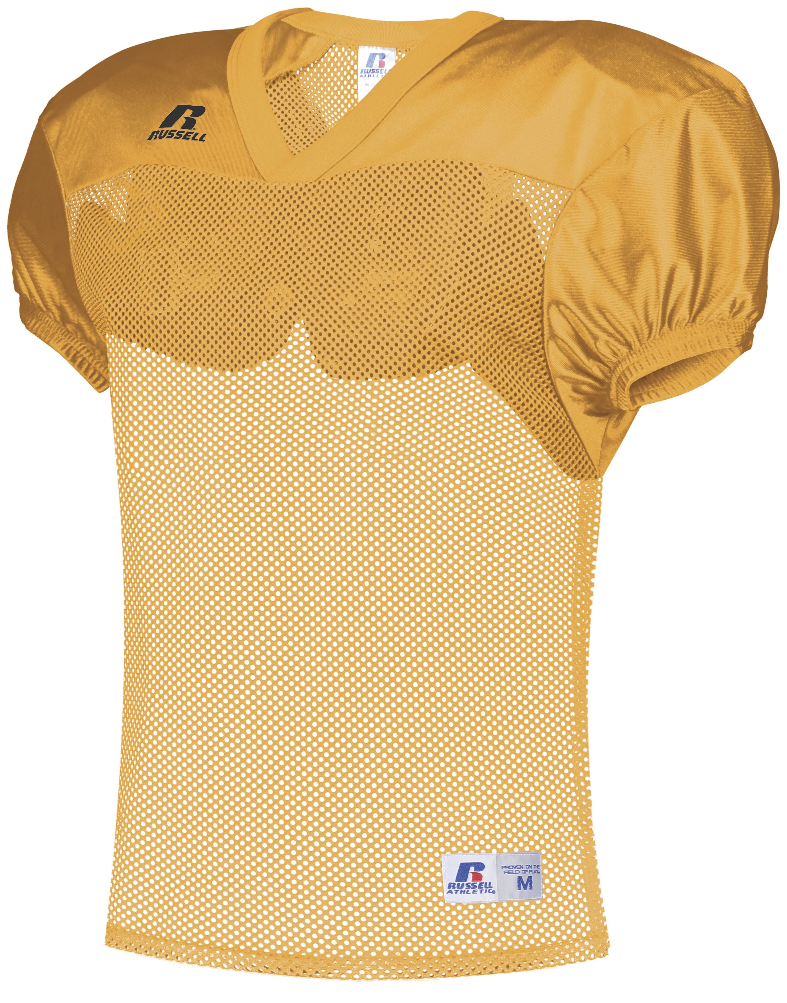 Russell Athletic Stock Practice Jersey in Gold  -Part of the Adult, Adult-Jersey, Football, Russell-Athletic-Products, Shirts, All-Sports, All-Sports-1 product lines at KanaleyCreations.com