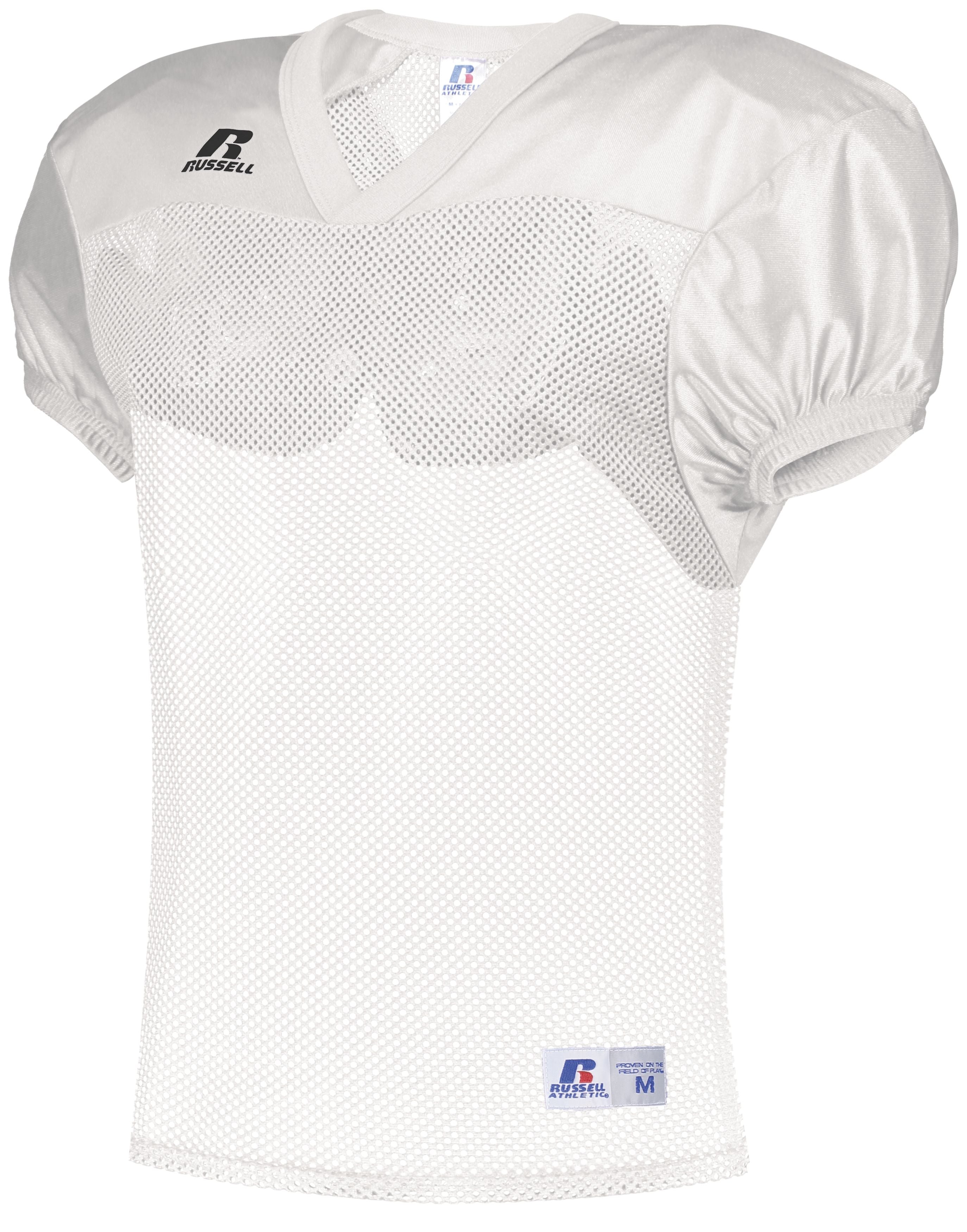 Russell Athletic Youth Stock Practice Jersey in White  -Part of the Youth, Youth-Jersey, Football, Russell-Athletic-Products, Shirts, All-Sports, All-Sports-1 product lines at KanaleyCreations.com