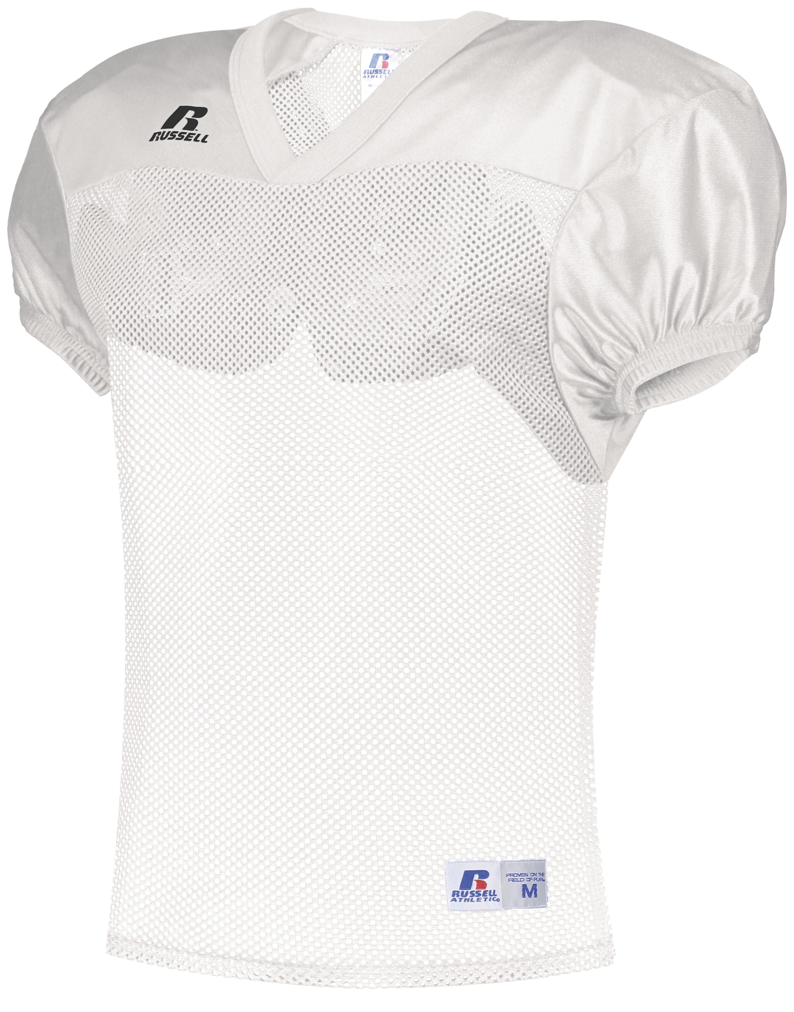 Russell Athletic Stock Practice Jersey in White  -Part of the Adult, Adult-Jersey, Football, Russell-Athletic-Products, Shirts, All-Sports, All-Sports-1 product lines at KanaleyCreations.com