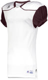 Russell Athletic Color Block Game Jersey (Away) in White/Maroon  -Part of the Adult, Adult-Jersey, Football, Russell-Athletic-Products, Shirts, All-Sports, All-Sports-1 product lines at KanaleyCreations.com