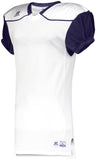 Russell Athletic Color Block Game Jersey (Away) in White/Purple  -Part of the Adult, Adult-Jersey, Football, Russell-Athletic-Products, Shirts, All-Sports, All-Sports-1 product lines at KanaleyCreations.com