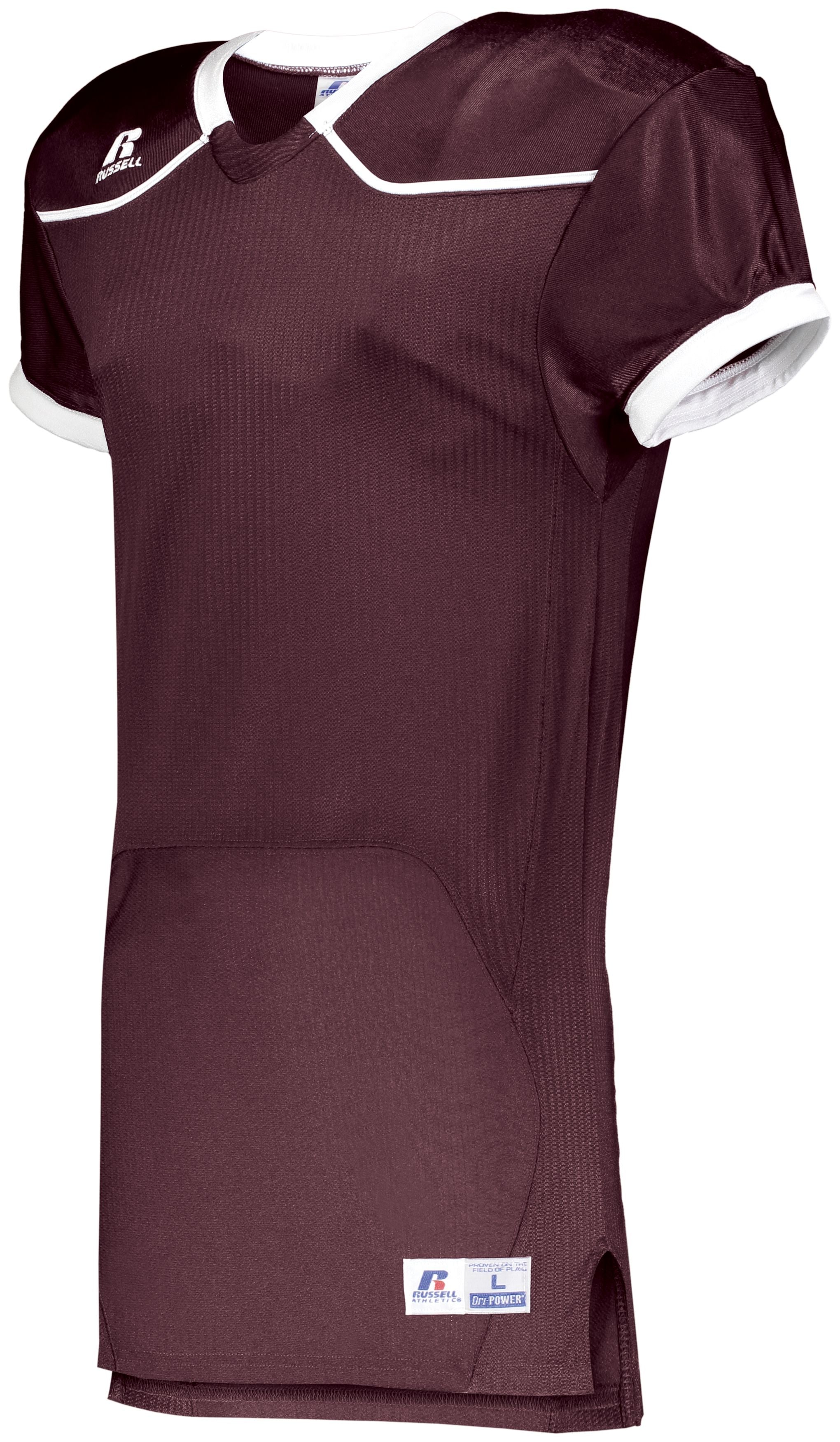 Russell Athletic Color Block Game Jersey (Home) in Maroon/White  -Part of the Adult, Adult-Jersey, Football, Russell-Athletic-Products, Shirts, All-Sports, All-Sports-1 product lines at KanaleyCreations.com