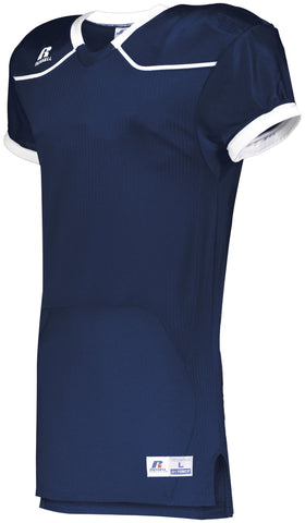 Russell Athletic Color Block Game Jersey (Home) in Navy/White  -Part of the Adult, Adult-Jersey, Football, Russell-Athletic-Products, Shirts, All-Sports, All-Sports-1 product lines at KanaleyCreations.com