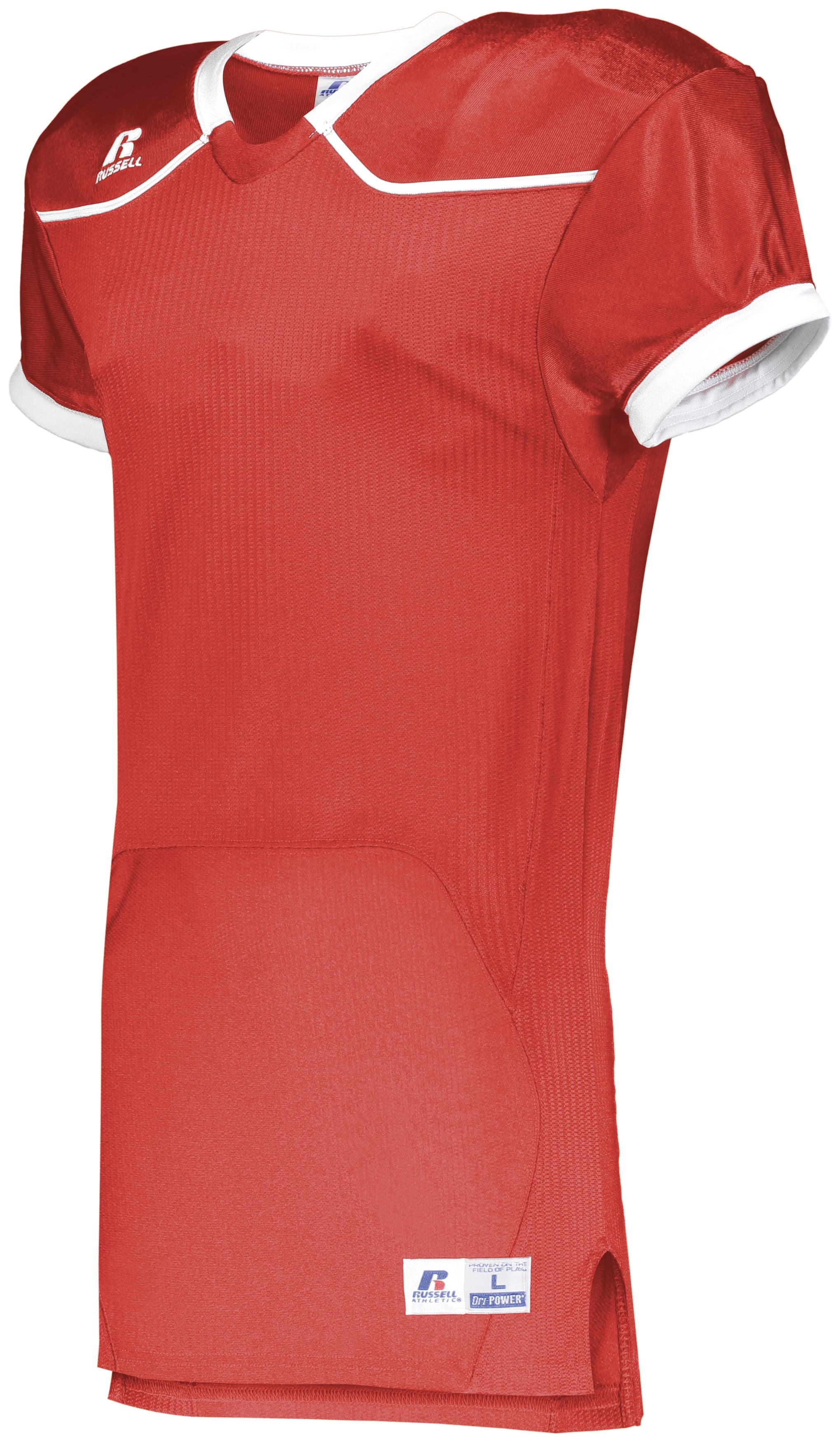 Russell Athletic Color Block Game Jersey (Home) in True Red/White  -Part of the Adult, Adult-Jersey, Football, Russell-Athletic-Products, Shirts, All-Sports, All-Sports-1 product lines at KanaleyCreations.com