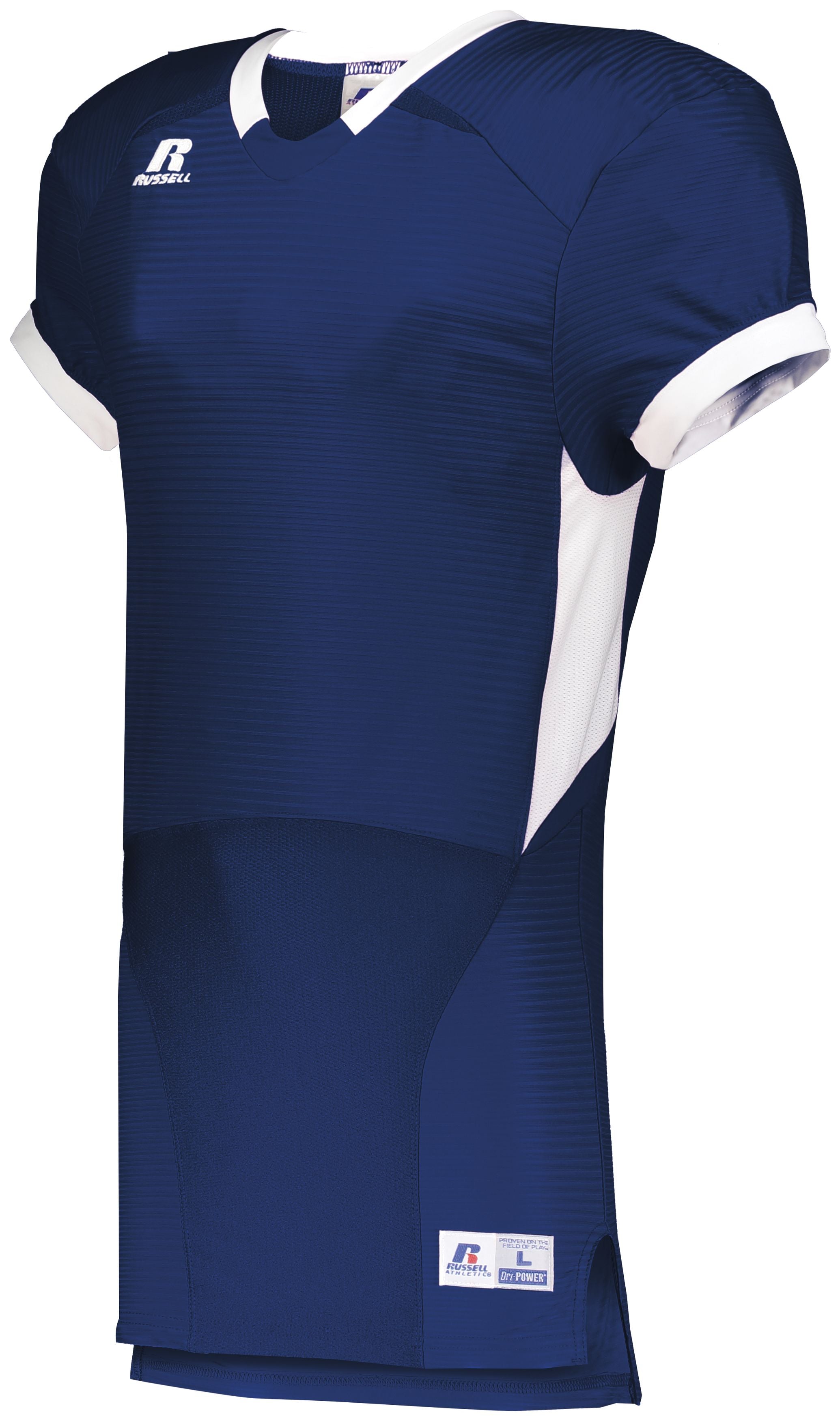 Russell Athletic Color Block Game Jersey in Navy/White  -Part of the Adult, Adult-Jersey, Football, Russell-Athletic-Products, Shirts, All-Sports, All-Sports-1 product lines at KanaleyCreations.com