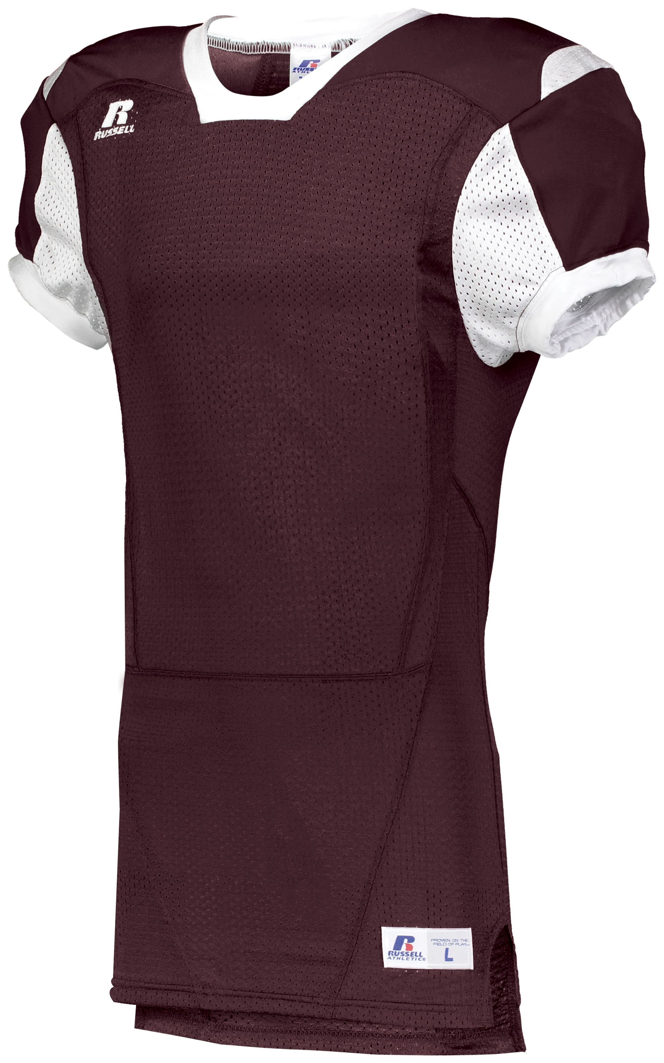 Russell Athletic Youth Color Block Game Jersey in Maroon/White  -Part of the Youth, Youth-Jersey, Football, Russell-Athletic-Products, Shirts, All-Sports, All-Sports-1 product lines at KanaleyCreations.com