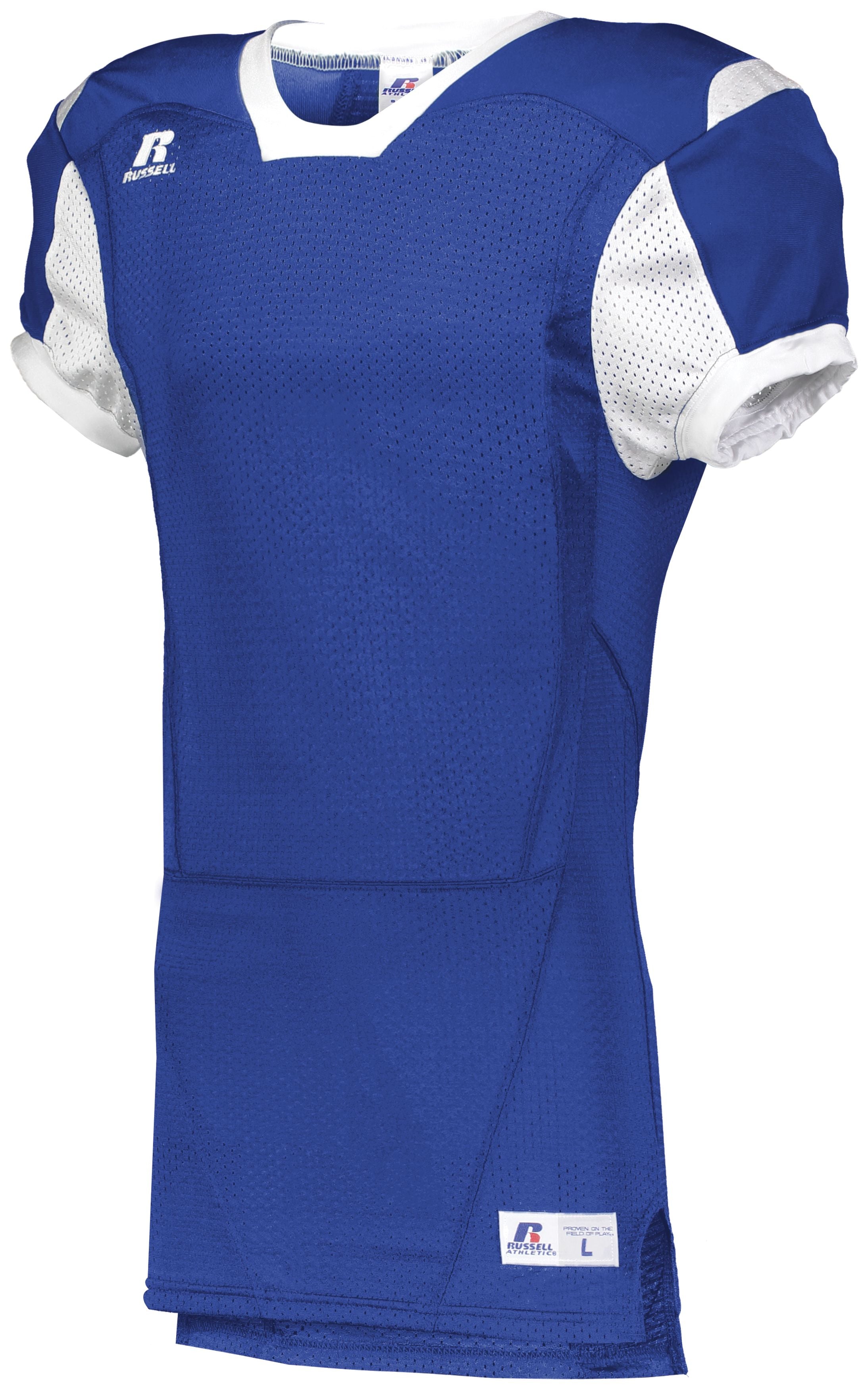 Russell Athletic Color Block Game Jersey in Royal/White  -Part of the Adult, Adult-Jersey, Football, Russell-Athletic-Products, Shirts, All-Sports, All-Sports-1 product lines at KanaleyCreations.com