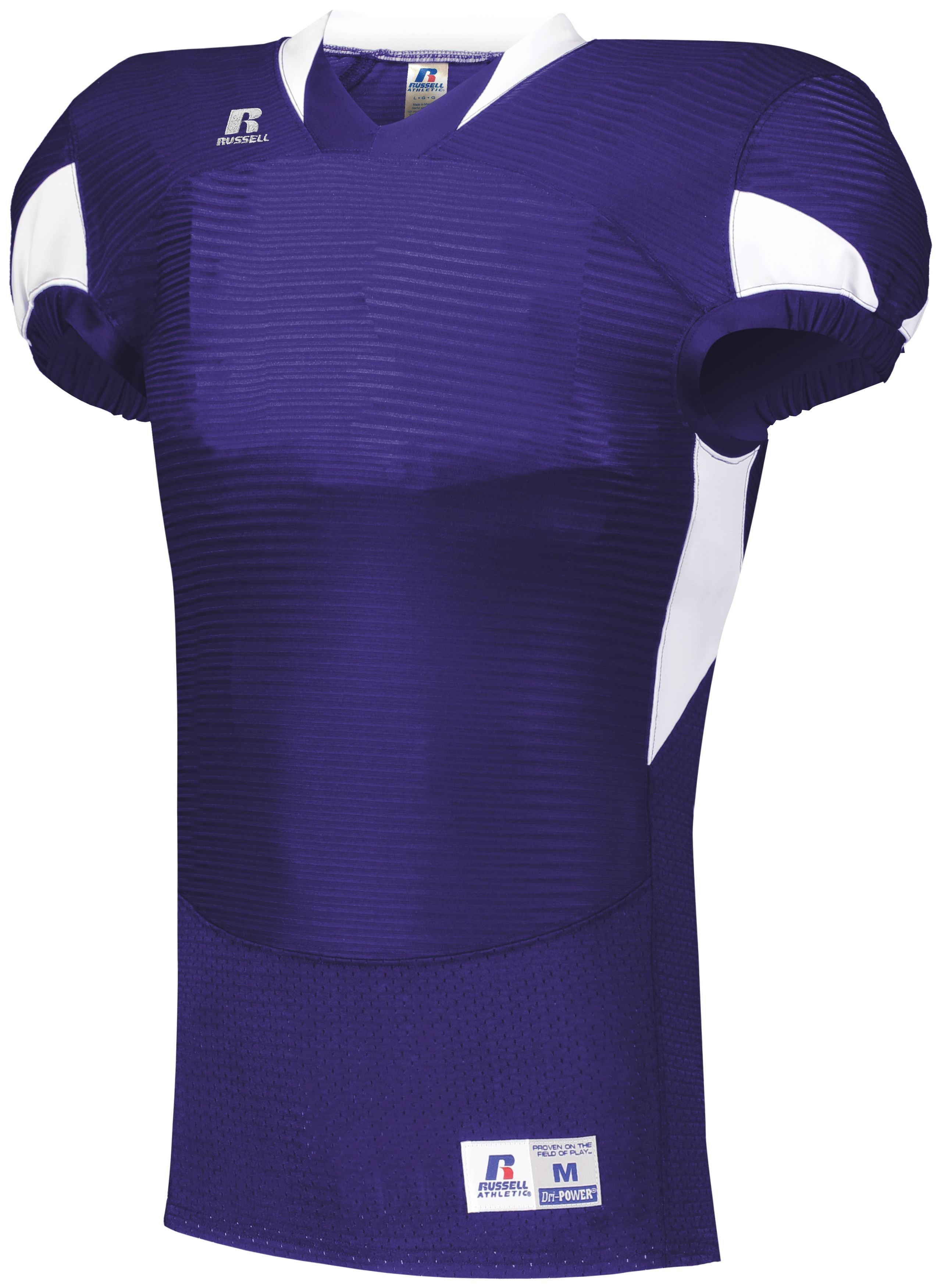 Russell Athletic Waist Length Football Jersey in Purple/White  -Part of the Adult, Adult-Jersey, Football, Russell-Athletic-Products, Shirts, All-Sports, All-Sports-1 product lines at KanaleyCreations.com