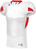 Russell Athletic Waist Length Football Jersey in White/True Red  -Part of the Adult, Adult-Jersey, Football, Russell-Athletic-Products, Shirts, All-Sports, All-Sports-1 product lines at KanaleyCreations.com