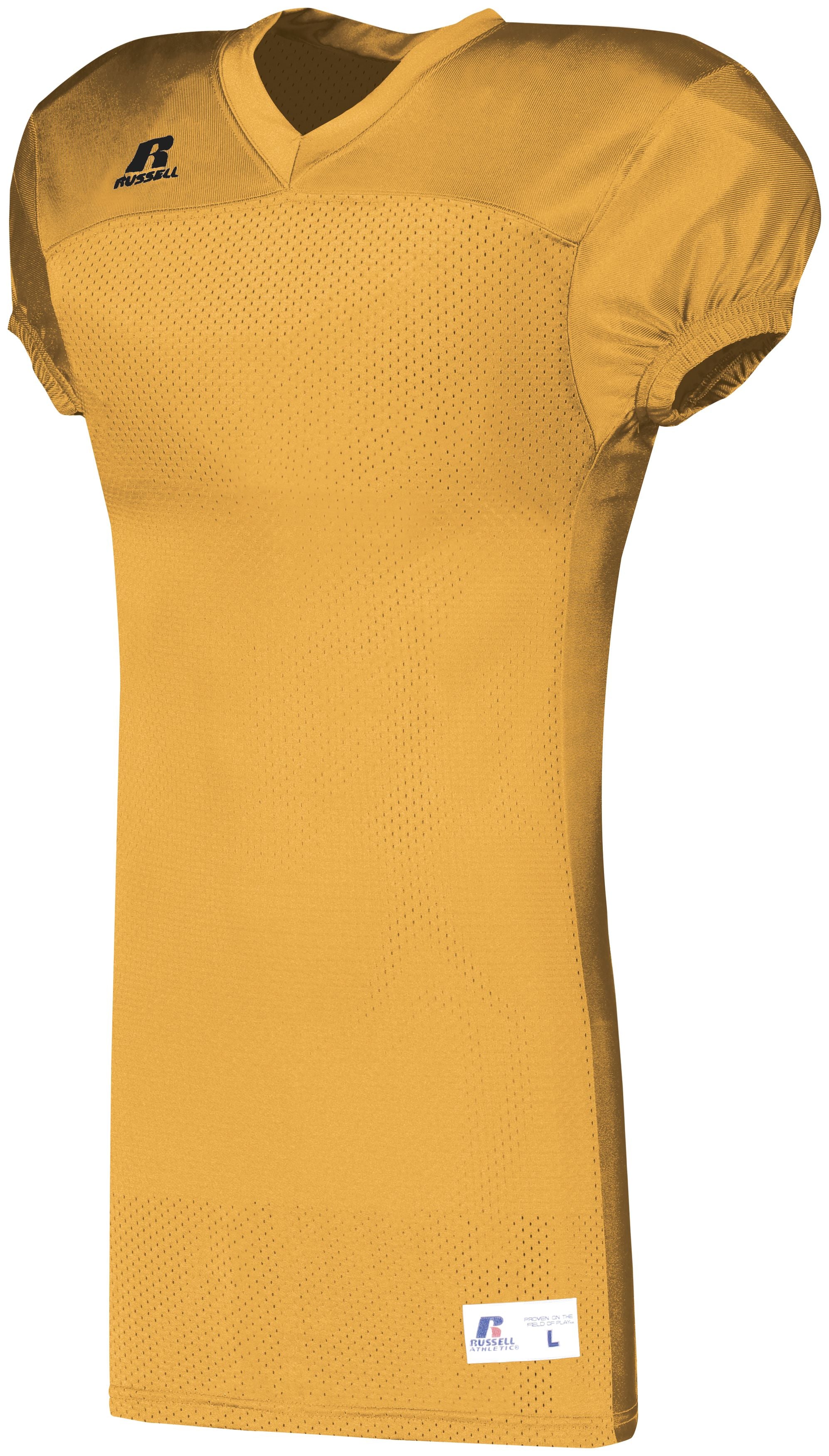 Russell Athletic Solid Jersey With Side Inserts in Gold  -Part of the Adult, Adult-Jersey, Football, Russell-Athletic-Products, Shirts, All-Sports, All-Sports-1 product lines at KanaleyCreations.com